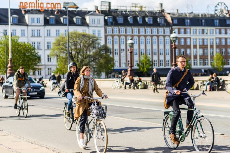 cyklister. Stockfoto